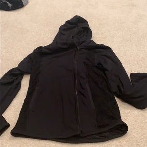 Black soandex/polyester zip up